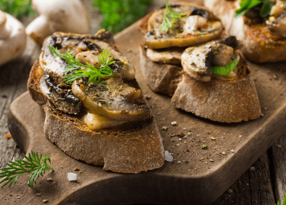 Mushroom, Kale and Garlice Crostini